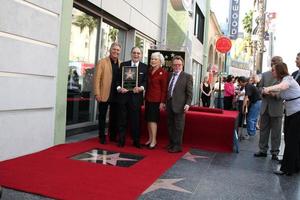 LOS ANGELES, OCT 14 -  Steve Tyrell, Hal David  and Wife, Paul Williams at the Ceremony to Bestow a Star on the Hollywood Walk of Fame for Hal David at the Musicians Institute on October 14, 2011 in Los Angelees, CA photo