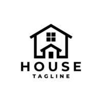 house logo with line art style. good for real estate company or any business related to house. vector