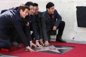 LOS ANGELES, OCT 9 -  New Kids On The Block, Jordan Knight, Donnie Wahlberg, Joe McIntyre, Danny Wood, Jonathan Knight at the New Kids On the Block Hollywood Walk of Fame Star Ceremony at Hollywood Boulevard on October 9, 2014 in Los Angeles, CA photo