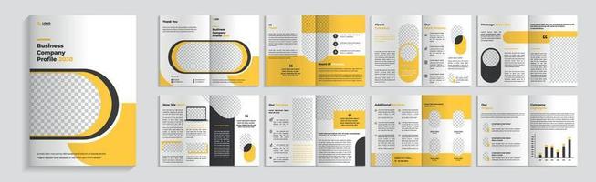 diseño de plantilla de folleto de perfil de empresa, folleto comercial de varias páginas. vector