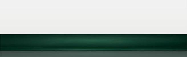 Green table top on white panoramic background, promotional web template - Vector