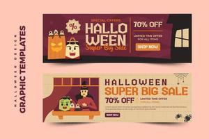 plantilla simple y elegante de diseño gráfico de halloween que es fácil de personalizar vector