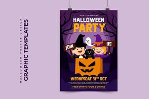 plantilla simple y elegante de diseño gráfico de halloween que es fácil de personalizar vector