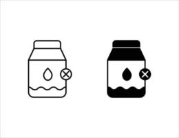 no milk icon. outline icon and solid icon vector