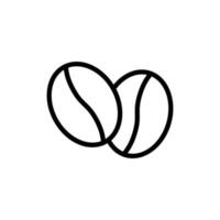 Coffee bean vector thin line icon.