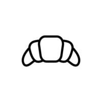 Bread croissant vector line style icon.