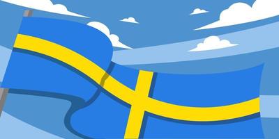 Sweden Flag Vector Background Design Templates