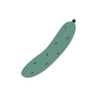 Doodle cucumber. Vector clipart of gherkin. Vegetable.