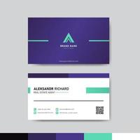 Purple and blue business identity card template concept vector