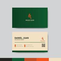 Green and orange business identity card template concept