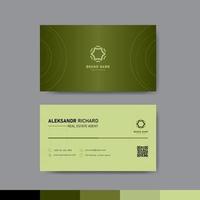 Green business identity card template concept