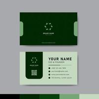 Green business identity card template concept vector