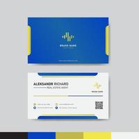Blue and yellow business identity card template concept vector