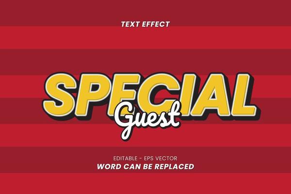 Text Effect - Special Guest Words on Modern Background. Text can be changed and this Effect can be used in Graphic Style settings