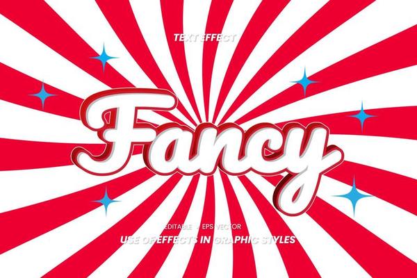 Text Effects - Fancy Words with Retro Theme Backgrounds, Text can be replaced and for the use of effects in the Graphic Styles settings.