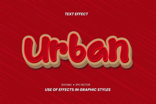 Text Effect - Urban Words on Modern Background. Text can be changed and this Effect can be used in Graphic Style settings
