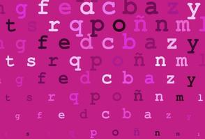 Light pink vector layout with latin alphabet.