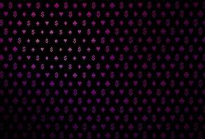 Dark purple vector template with poker symbols.