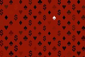 Dark red vector pattern with symbol of cards.