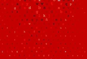 Light red vector background with signs of alphabet.