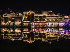 Scenery view in the night of fenghuang old town .phoenix ancient town or Fenghuang County is a county of Hunan Province, China photo