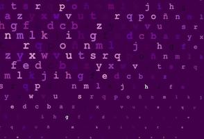 Dark purple vector cover with english symbols.