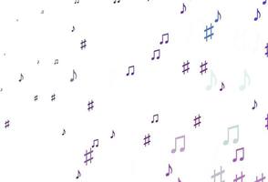 Light Purple vector pattern with music elements.