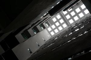 Looking up to the Daylight from the clerestory on the top of the high rise building photo