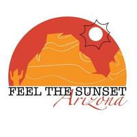 logo siente la puesta de sol arizona vector