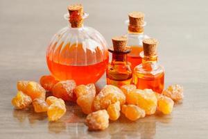 Frankincense or olibanum aromatic resin used in incense and perfumes. photo