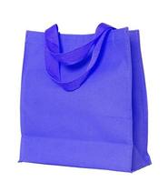 Bolsa de algodón azul aislado en blanco con trazado de recorte foto