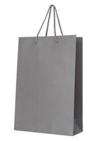 Gray paper bag isolated on white with clipping path photo