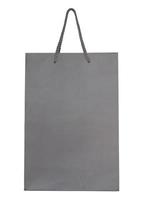 Gray paper bag isolated on white with clipping path photo