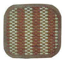 bamboo woven mat isolated on white with clipping path photo