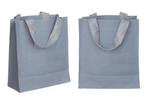 gray canvas bag isolated on white background with clipping path photo