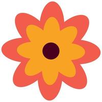 Flower in retro groovy style. Simple vector icon