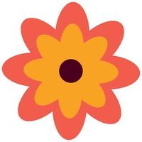 Flower in retro groovy style. Simple vector icon