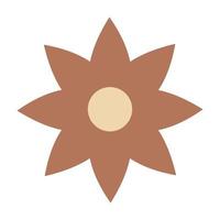 Flower in retro groovy style. Simple vector icon