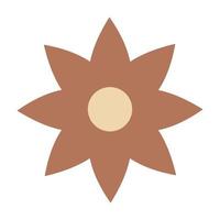 Flower in retro groovy style. Simple vector icon