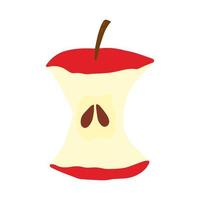 Bit of apple doodle illustration. Cute apple leftover vector sketch