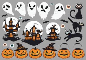 halloween isolate items design vector