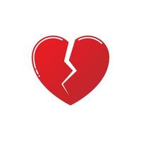 Broken Heart Icon With Highlight On White Background vector