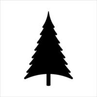 Christmas Tree Silhouette On White Background vector