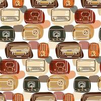 A pattern of retro radios in the sketch style. Suitable for the use of printed products. Banners, flyers, stickers, advertising products, printing on textiles, texture. vector