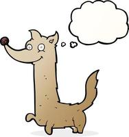 cartoon happy dog with thought bubble vector