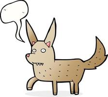 perro salvaje de dibujos animados con burbujas de discurso vector