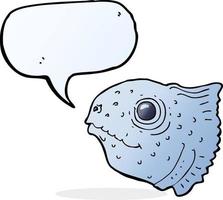 cartoon fish head with speech bubble vector