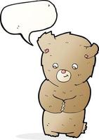 oso de peluche de dibujos animados con burbujas de discurso vector