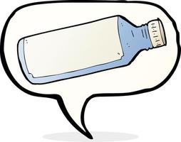 cartoon water bottle with speech bubble vector