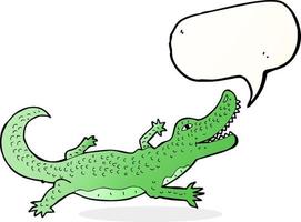 cartoon crocodile with speech bubble vector